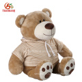 ICTI Aprovado fábrica de Brinquedos Por Atacado Mini Bonito Amarelo Urso De Pelúcia Recheado Personalizado Roupas Pequenas Urso De Pelúcia Brinquedo De Pelúcia Com T Camisas